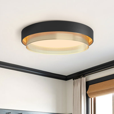 Nordic Minimalist Round LED Hollow Flush Mount Ceiling Light