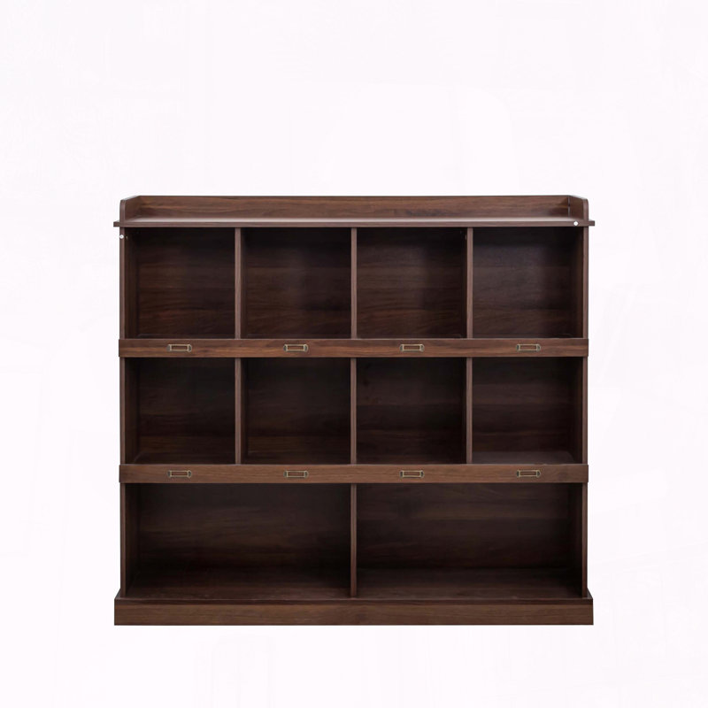 Bibliothèque à 10 tablettes en noyer, Noyer