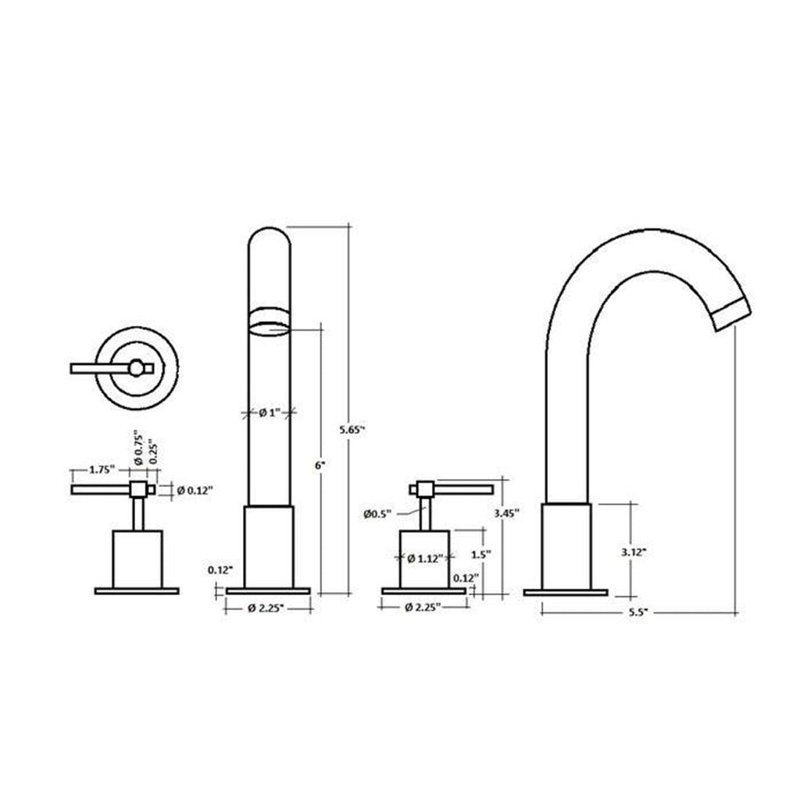 Smart Lever Bathroom Faucet - Widespread - 8" Brass/Antique Brass
