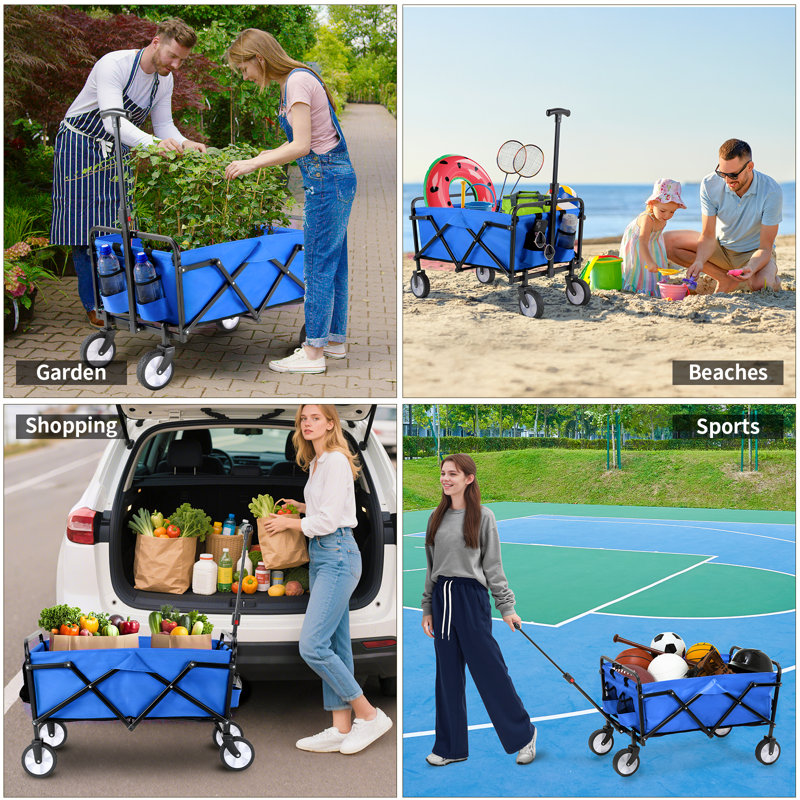 92cm H x 46cm W Utility Cart, Blue