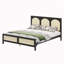 Size Wood Platform Bed with Rattan Headboard-269635355-269635297
