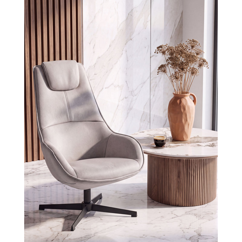 Upholstered Fabric Swivel Armchair