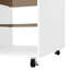  Multi-Functional Storage Island Vanity Console with Glass Display Shelves and Reversible Top, White