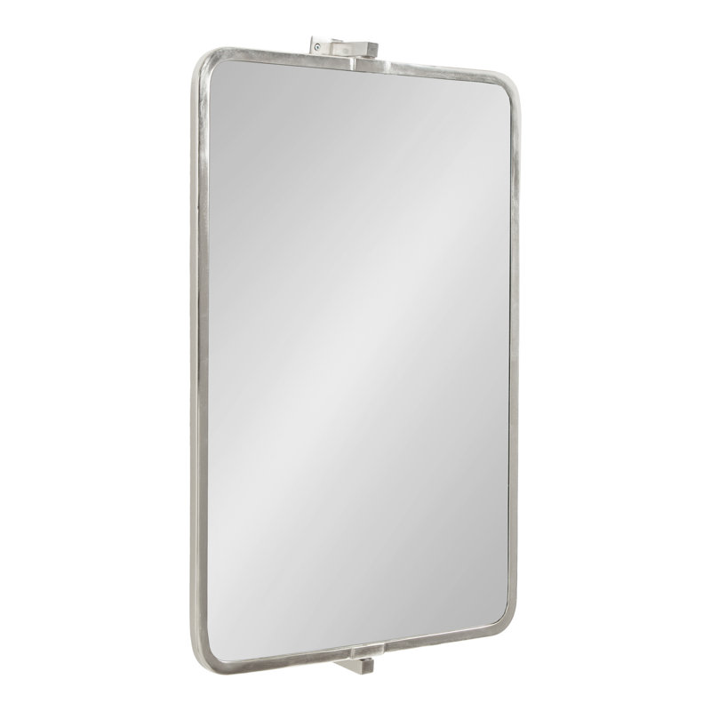 Mishaela Pivot Rectangle Metal Wall Mirror, 20'' H  x 31.75'' W, Silver