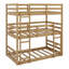 Triple lit superposé détachable en bois - 2 échelles intégrées et garde-corps de sécurité-701913338