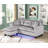 Sorenza 74"W Velvet Reversible Sectionals Sofa Chaise with LED Light, USB Port, Nailhead Trim, Throw Pillows, Tufted Cushion-480913945