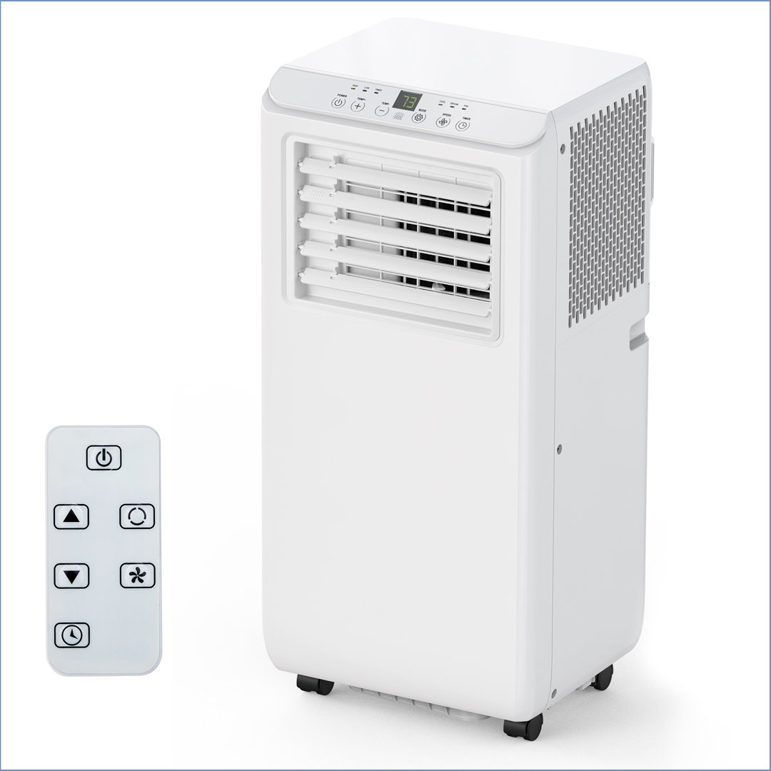 8000 Btu Portable Air Conditioner With 3-in-1 Cooling, Dehumidifying, And Fanning Functions, Remote Control, 24-hour Timer, Sleep Mode, Adjustable The