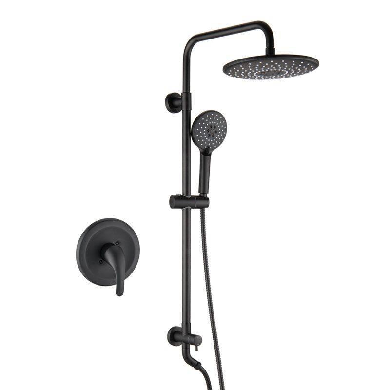 Robinets et systèmes de douche luxueux noir mat avec double conception pour une utilisation relaxante à la maison