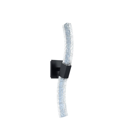 Athena 1 LT Matte Black w/ Polished Nickel/Clear Wall Sconce Allegri