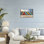 Giclée encadrée de kayaks et de palmiers colorés, design par Richard Silver