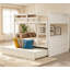Lit superposé double au-dessus de double avec lit gigogne simple, blanc, conception peu encombrante pour les chambres à coucher et les chambres d'amis modernes-681892083