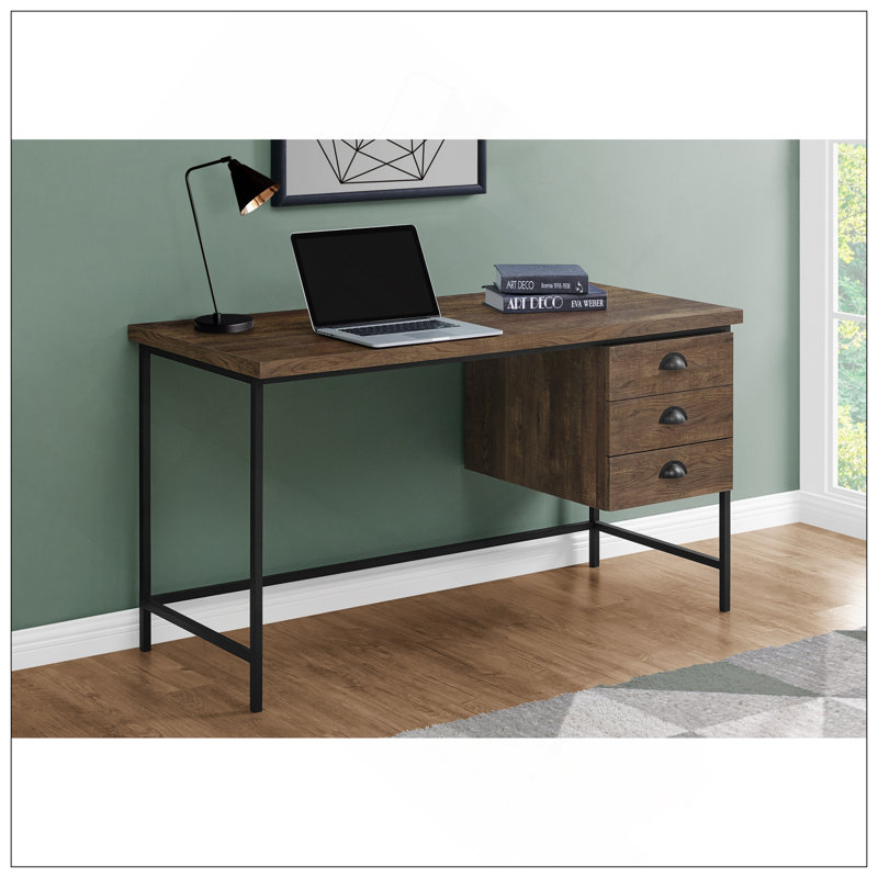 Versatile Computer Desk With Multiple Storage Options For Efficient Work, Brown
