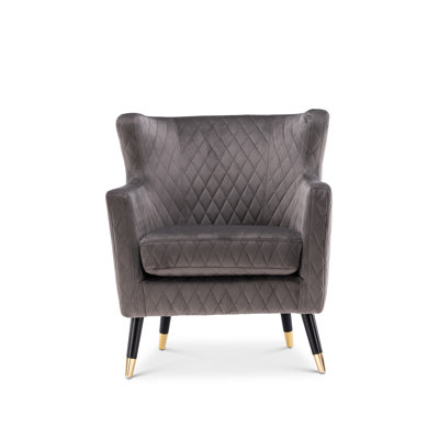 Ghita Quilted Accent Velvet Wingback Chair