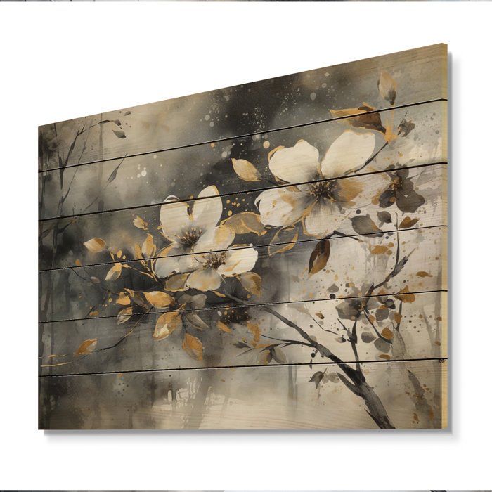 Red Barrel Studio® White Gold Daisy Tranquility On Wood Print | Wayfair
