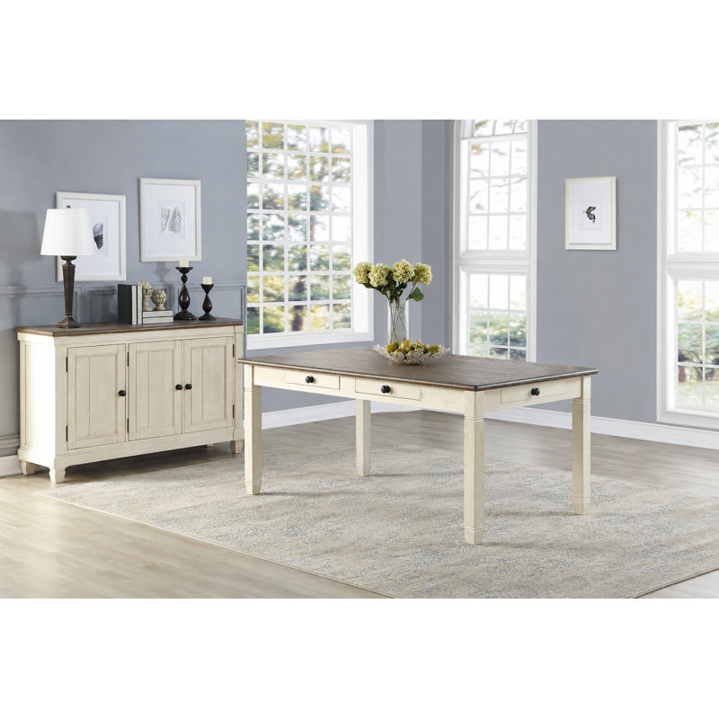 Rockdale 72" Dining Table, Dark Brown/Antique White