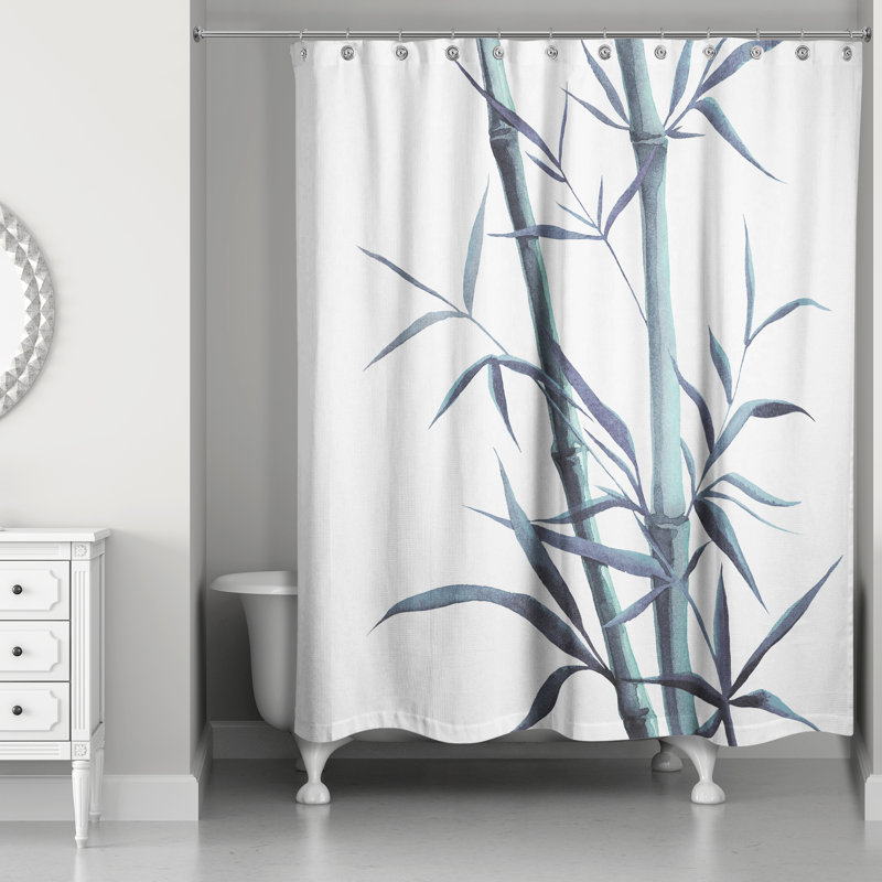 Rideau de douche simple Perine, Bleu