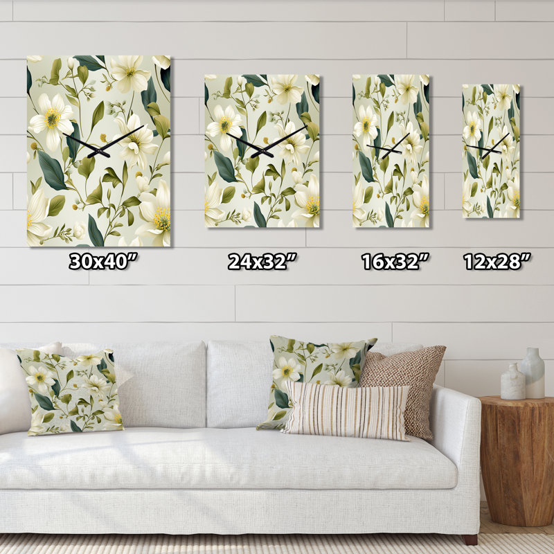 Serene Botanics Tropical Motif III - Très grandes horloges murales tropicales, H 40 po x l 10 po x P 1 po