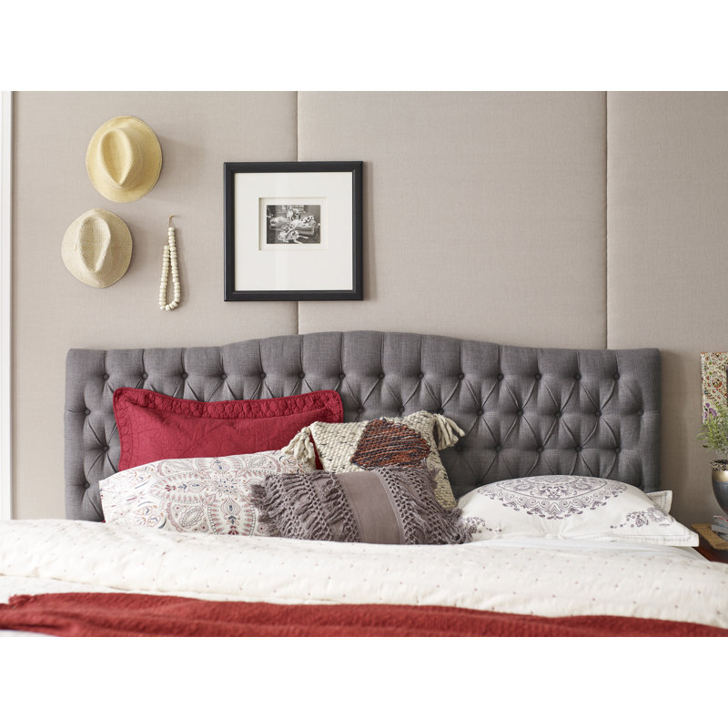 Celeste Gray Queen Upholstered Tufted Headboard