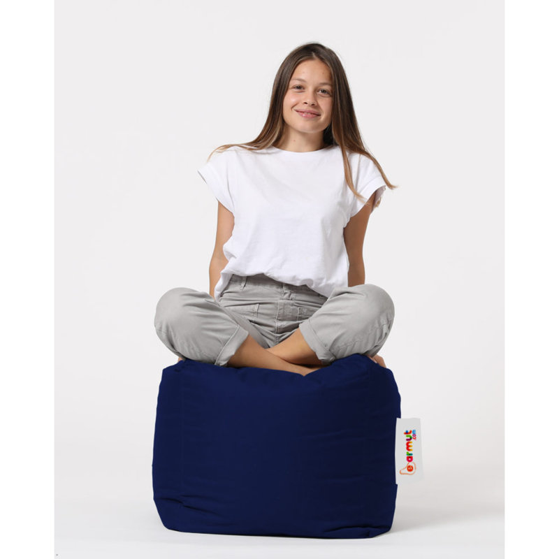 Pouf de jardin moderne, bleu foncé, 17,7 po x 17,7 po x 17,7 po | Tissu 100% polyester, imperméable, rembourré avec 100% de mousse de styromousse originale | Système de fermeture à glissière cachée, sièges élégants et fonctionnels pour l'extérieur et l'intérieur
