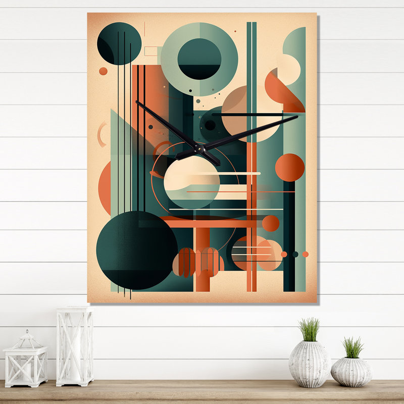 Janeira - Abstract Mid Century Wall Clock, 32" H x 16" W x 1" D