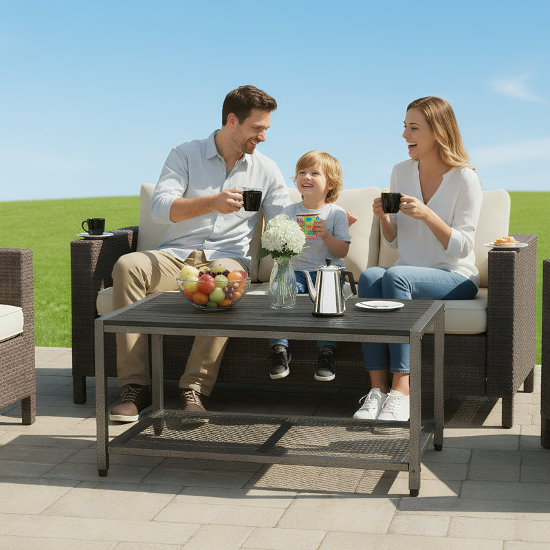 Table d'appoint d'extérieur 2 niveaux