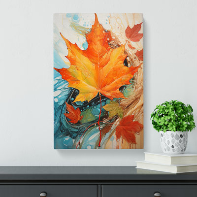 Leaf Action Painting No.2 - Wrapped Canvas