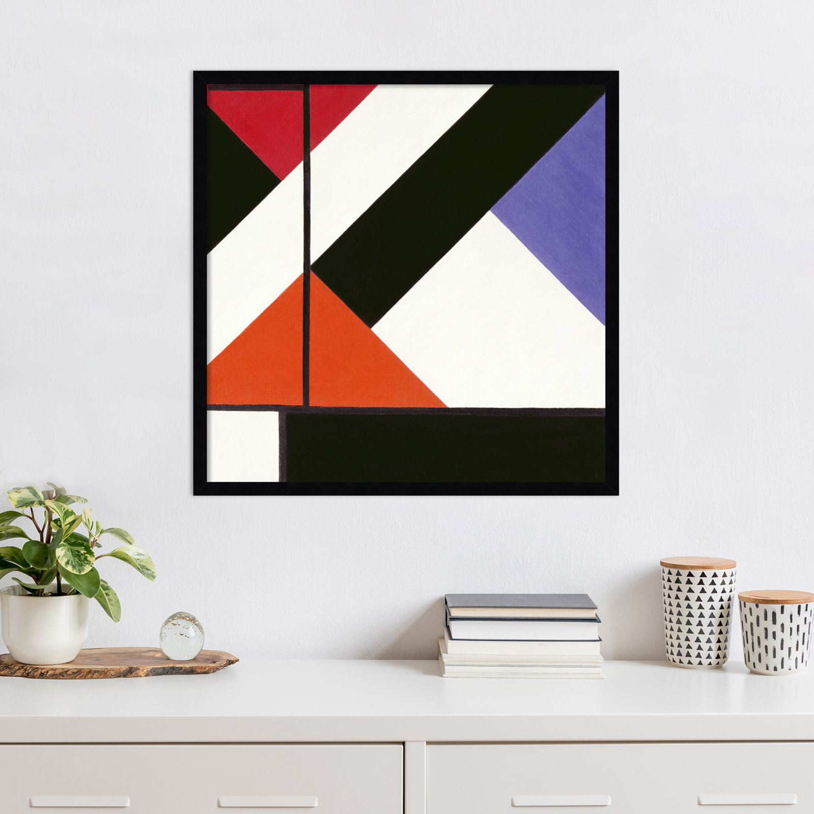 Simultaneous Counter Composition by Theo Van Doesburg, Black Framed, 25" H x 25" W