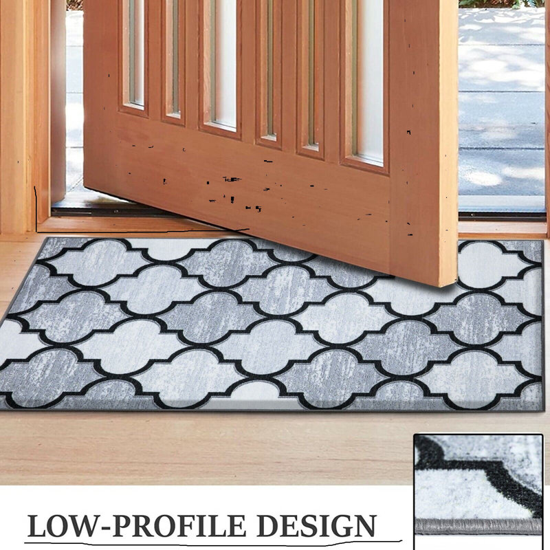 Adonna Non-Slip Indoor Doormat, 50cm W  x 80cm L, Grey