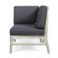 Chaise d'angle grise - chaise longue en bois avec coussin d'eau et coussin relaxant, coussins anti-éclaboussures