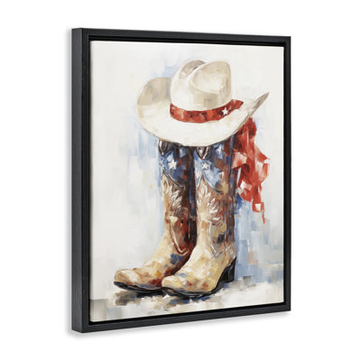 «Patriotic Cowboy bottes», art par Arlington Prints