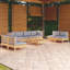  Ensemble de salon de jardin en bois de pin massif gris, tissu (100% polyester)-588733804-588733806