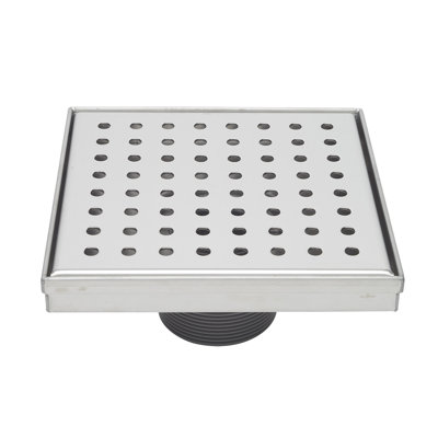 8"" Square Shower Drain with Zero Pattern Grate -  BK Products, 133-019S03