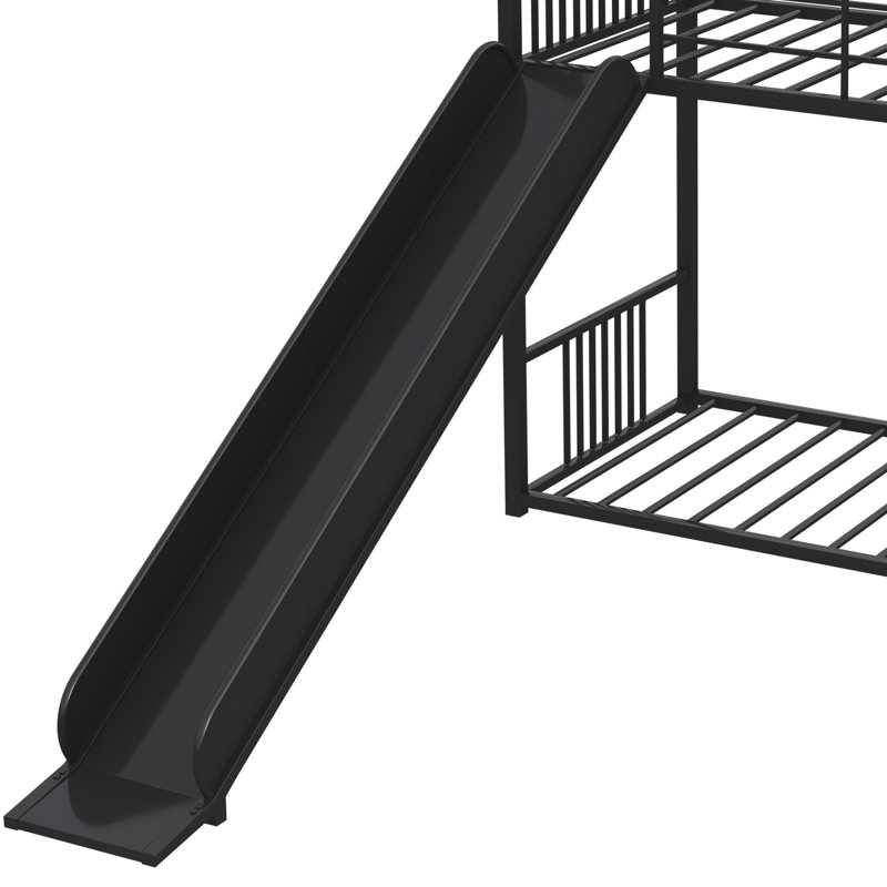 Abryanna Kids Twin Over Twin Bunk Bed, Black