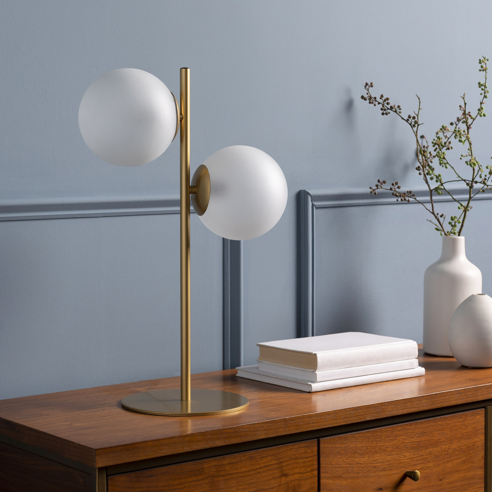 Dianna Metal Table Lamp, Gold, 20.5" H x 8" W x 6" D