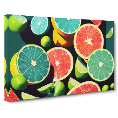Citrus Fruit Pop Art - Wrapped Canvas