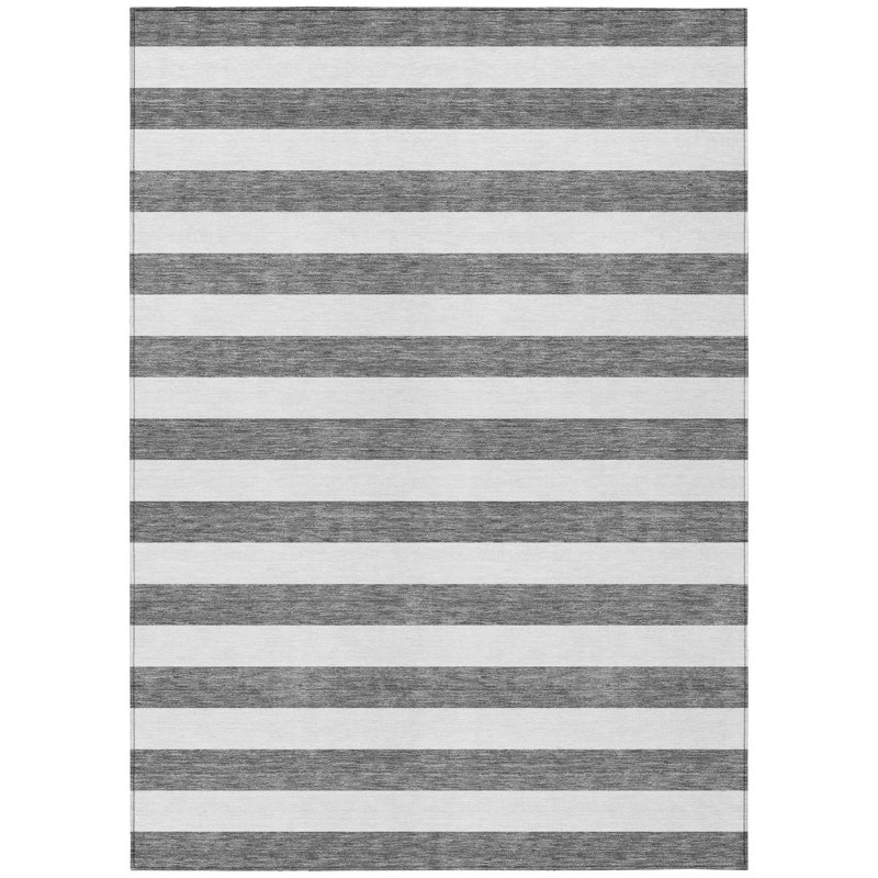 Washable Striped Indoor / Outdoor Rug, Rectangle 8' x 10'