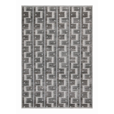 Hand Knotted Area Rug in Gray