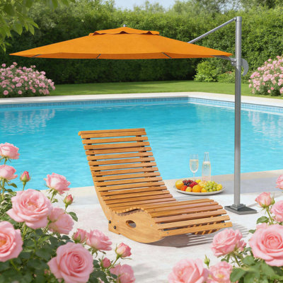 Outdoor Wooden Rocking Chair, Modern Patio Rocker with Slatted Design for Porch and Garden