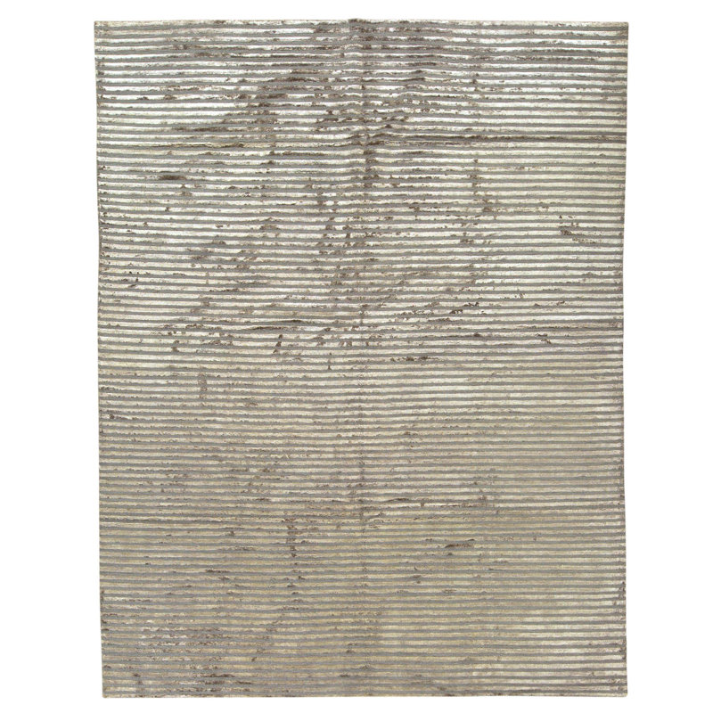 High-Quality Hand-Knotted Grey Area Rug