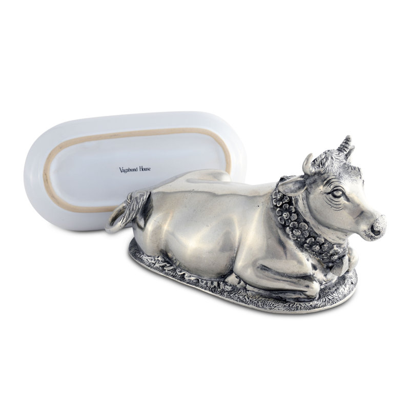 Garden Friends Pewter Butter Dish