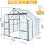 8x8 Ft Polycarbonate Greenhouse With Galvanized Base, Walk-in, For Outdoor Backyard Plants In All Seasons Heavy Duty Greenhouse, Ventilation System