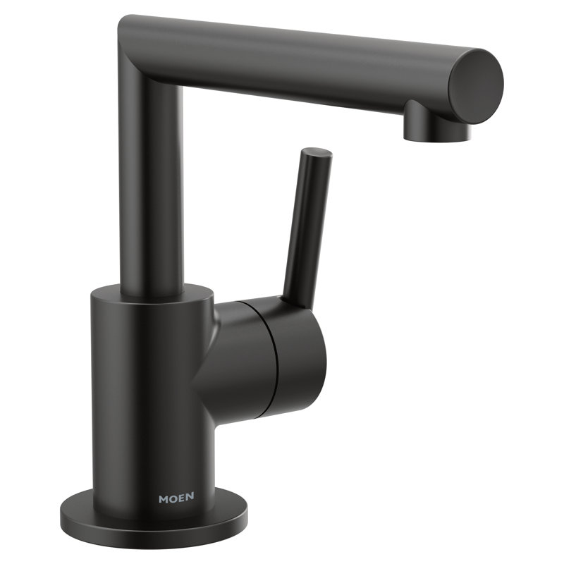 Arris Single Hole Bathroom Faucet with Drain Assembly, Matte Black