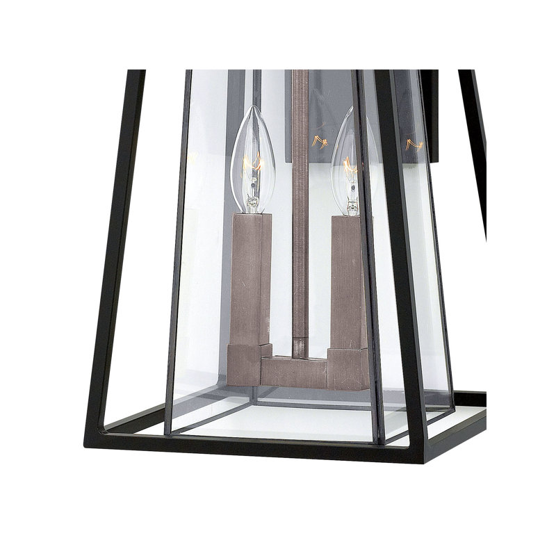 Walker 2-Light Outdoor Wall Lantern, Incandescent, Black/Brown