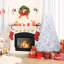 Arbre de Noël artificiel blanc en PVC avec base en métal-221789110