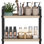 Organisateur de comptoir de salle de bain à 2 niveaux - Tablette de rangement de comptoir en bois massif avec patins antidérapants, organisateur de maquillage polyvalent et plateau de meuble-lavabo pour salle de bain, bureau, cuisine et salon
