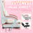 Cute Cat Ear Gaming Chair with Paw Print Lumbar Support and Cushion, Ergonomic Computer Desk Chair with Footrest, Reclining PC Game Chair, 300lbs-1721917879