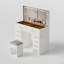 Meuble-lavabo de 46 po avec comptoir de maquillage à 10 tiroirs avec miroir et tabouret, table de coiffeuse à 3 modes d'éclairage, prise de courant, grand meuble-lavabo coulissant silencieux pour la chambre à coucher