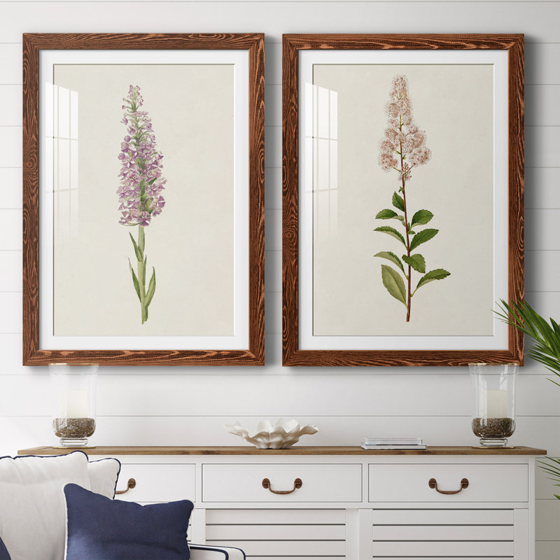 Mauve Garden Flowers I Premium encadré mat - prêt à être accroché, H 37,5 po x l 55 po x P 1,5 po, Cadre en érable