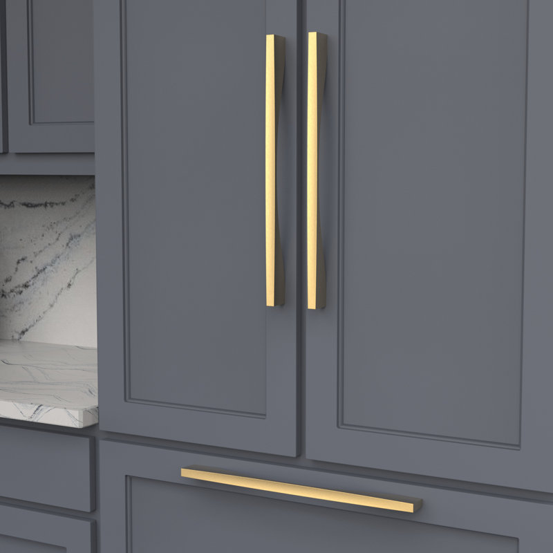 Channel Collection Appliance Pull - Cabinet Pull - Contemporary Hardware for Drawers & Cabinets, Brushed Golden Brass, 18"