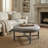 Olympia Round Wooden Ottoman 33.5"
